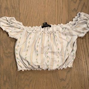 cropped off shoulder tee